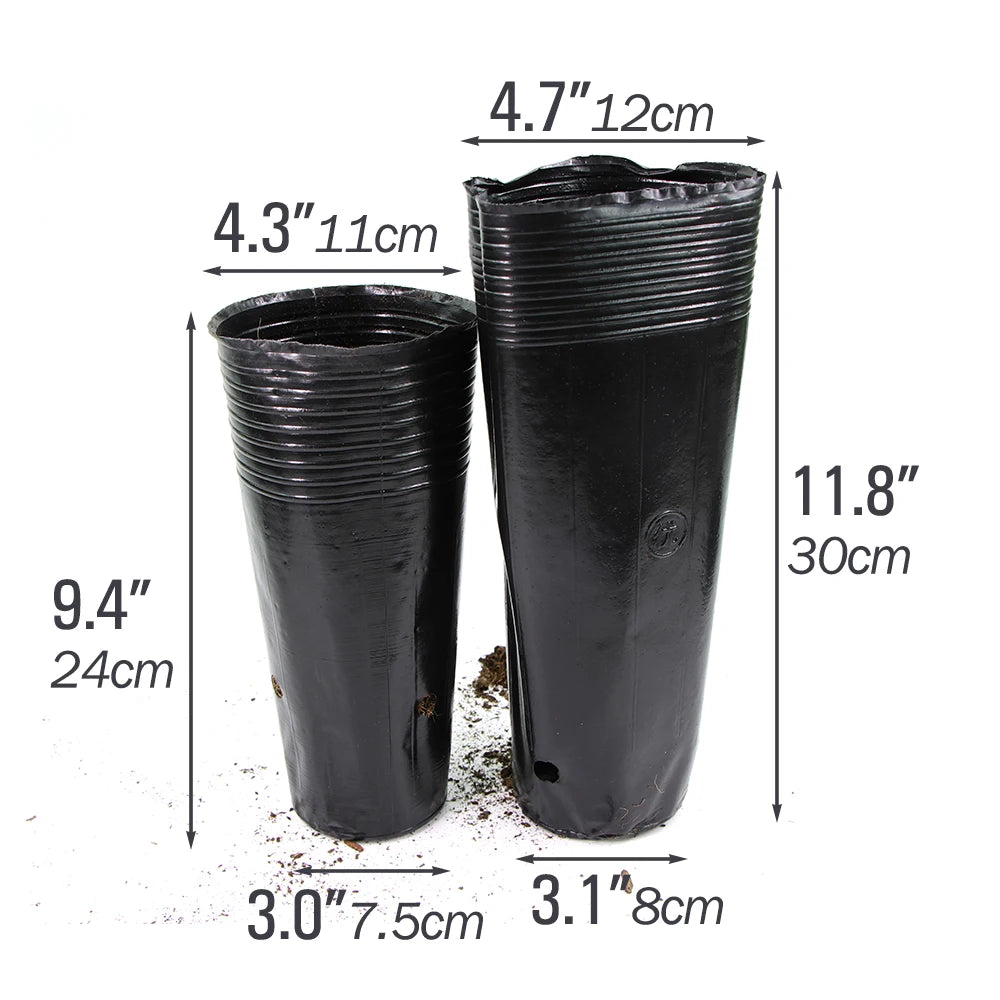 Plastic Deep Plant Nursery Pots, Pack of 50
