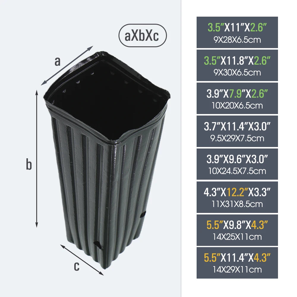 Plastic Deep Plant Nursery Pots Quadrate, Pack of 50