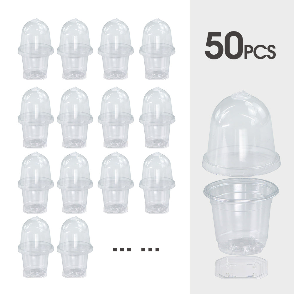 160x90MM Transparent PET Seed Stater Cups with Cover Humidity Dome