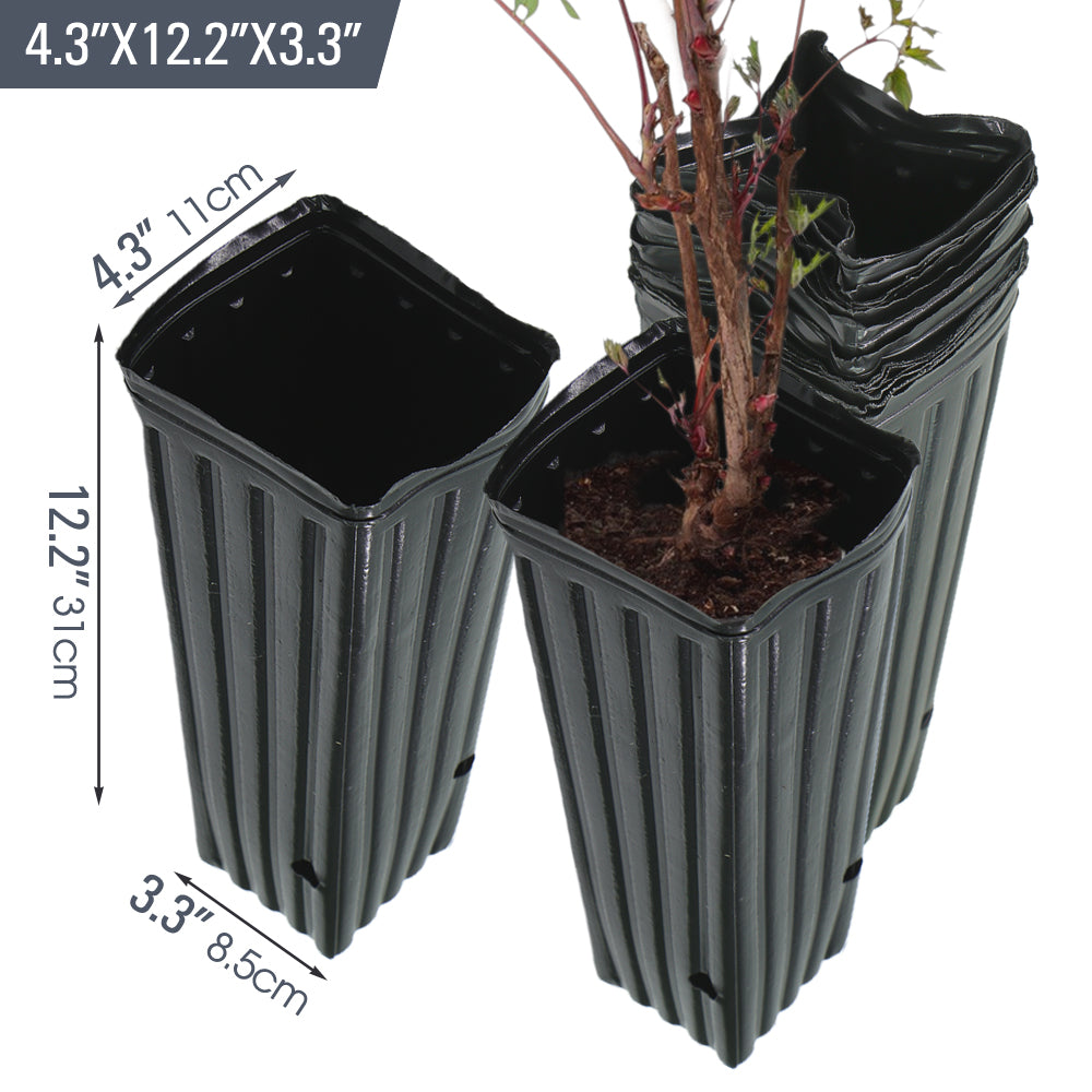 Plastic Deep Plant Nursery Pots Quadrate, Pack of 50