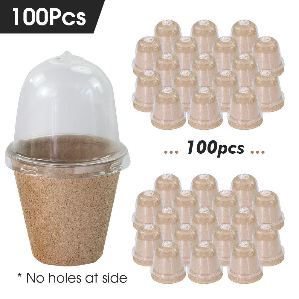 140x80MM Biodegradable Starting Pots with Adjustable Humidity Dome Cover