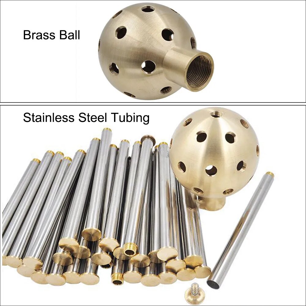 Female Brass & Stainless Steel Dendelion Shaped Fountain Nozzle, Crystal Ball Pond Sprinkler Head for Hotals, Garden