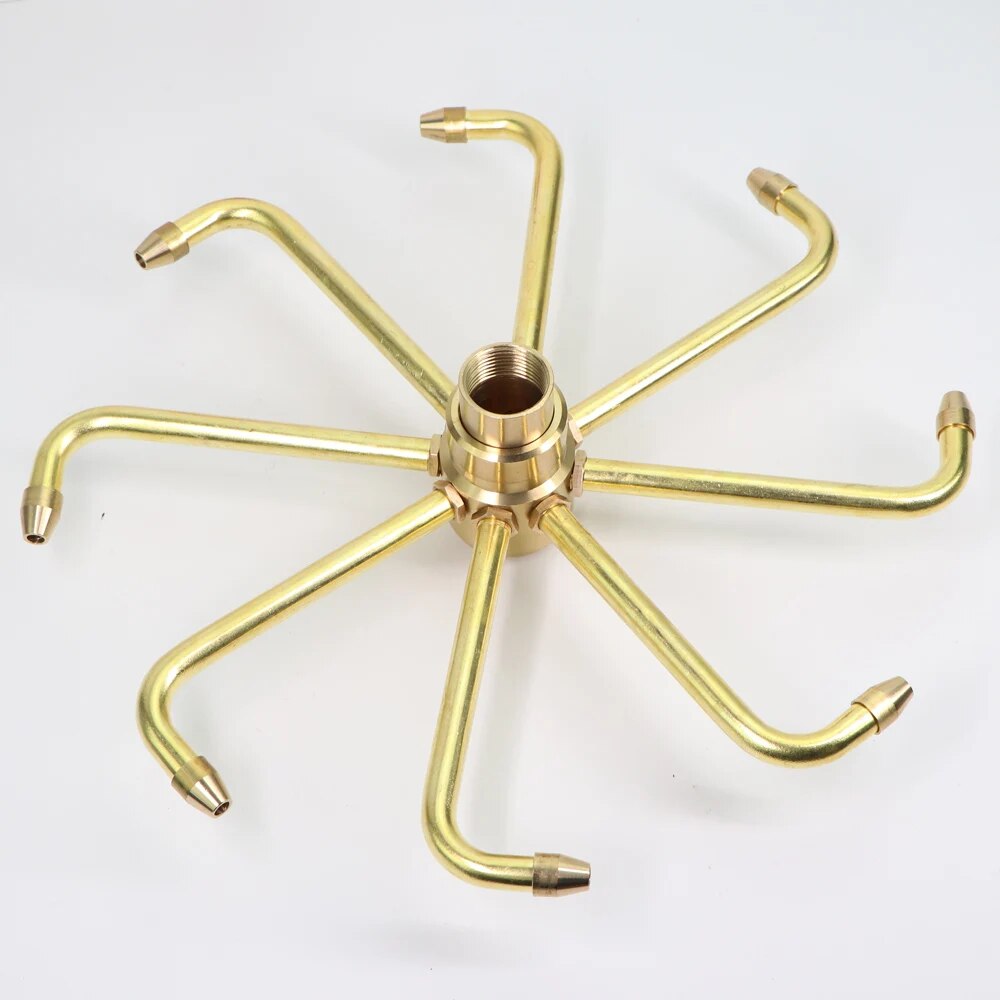 8-Arm Rotating Brass Fountain Nozzle, Automatic Rotary Windmill for Garden, Piazza, Pond, Landscape Decoration Sprinkler