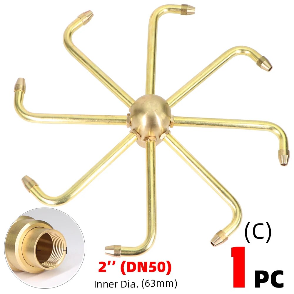 8-Arm Rotating Brass Fountain Nozzle, Automatic Rotary Windmill for Garden, Piazza, Pond, Landscape Decoration Sprinkler
