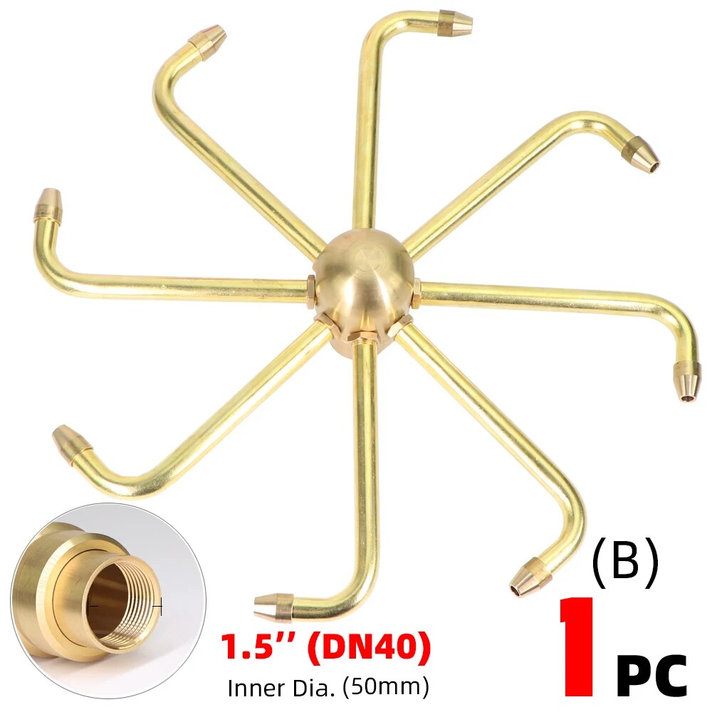 8-Arm Rotating Brass Fountain Nozzle, Automatic Rotary Windmill for Garden, Piazza, Pond, Landscape Decoration Sprinkler