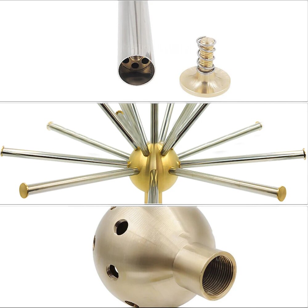 Female Half Dendelion Shape Fountain Nozzles, Brass Ball Stainless Steel Tubing Sprinklers for Pond Park Hotal Decoration