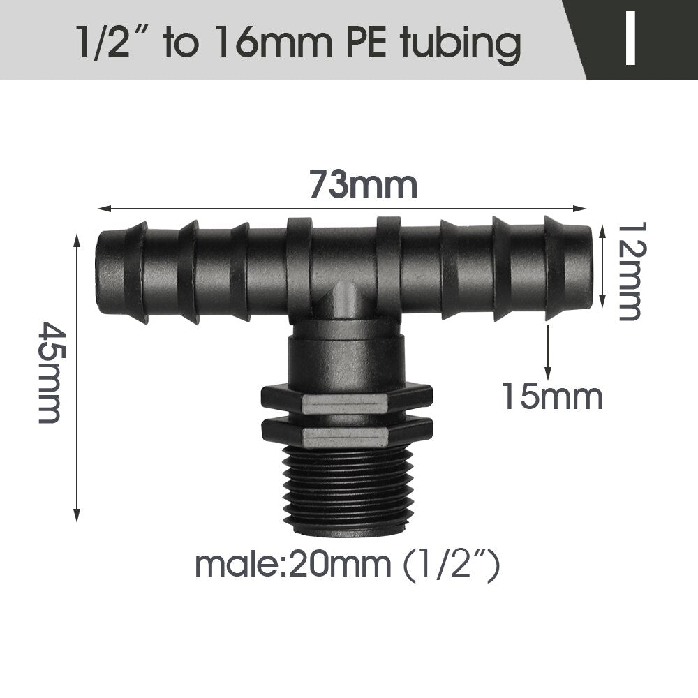 16MM PE Tubing Coupling Adapters, Set of 15