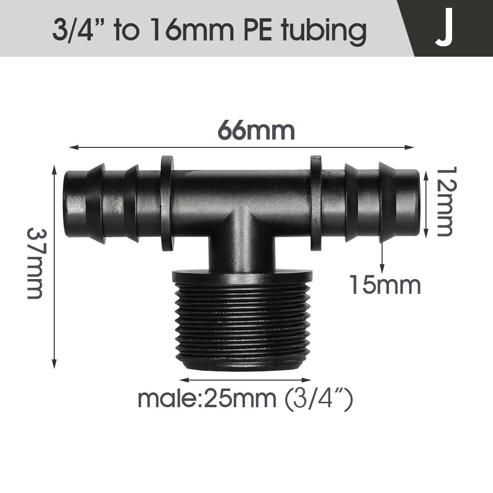 16MM PE Tubing Coupling Adapters, Set of 15
