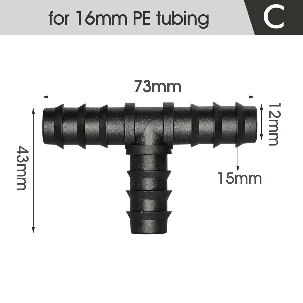 16MM PE Tubing Coupling Adapters, Set of 15