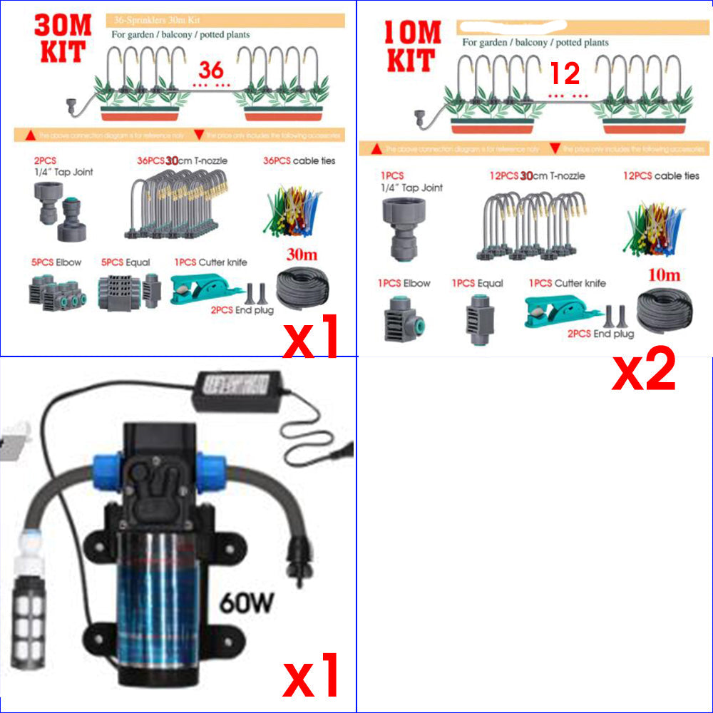 30M 30CM Kit + 10M 30CM Kit*2 + 60W Pump