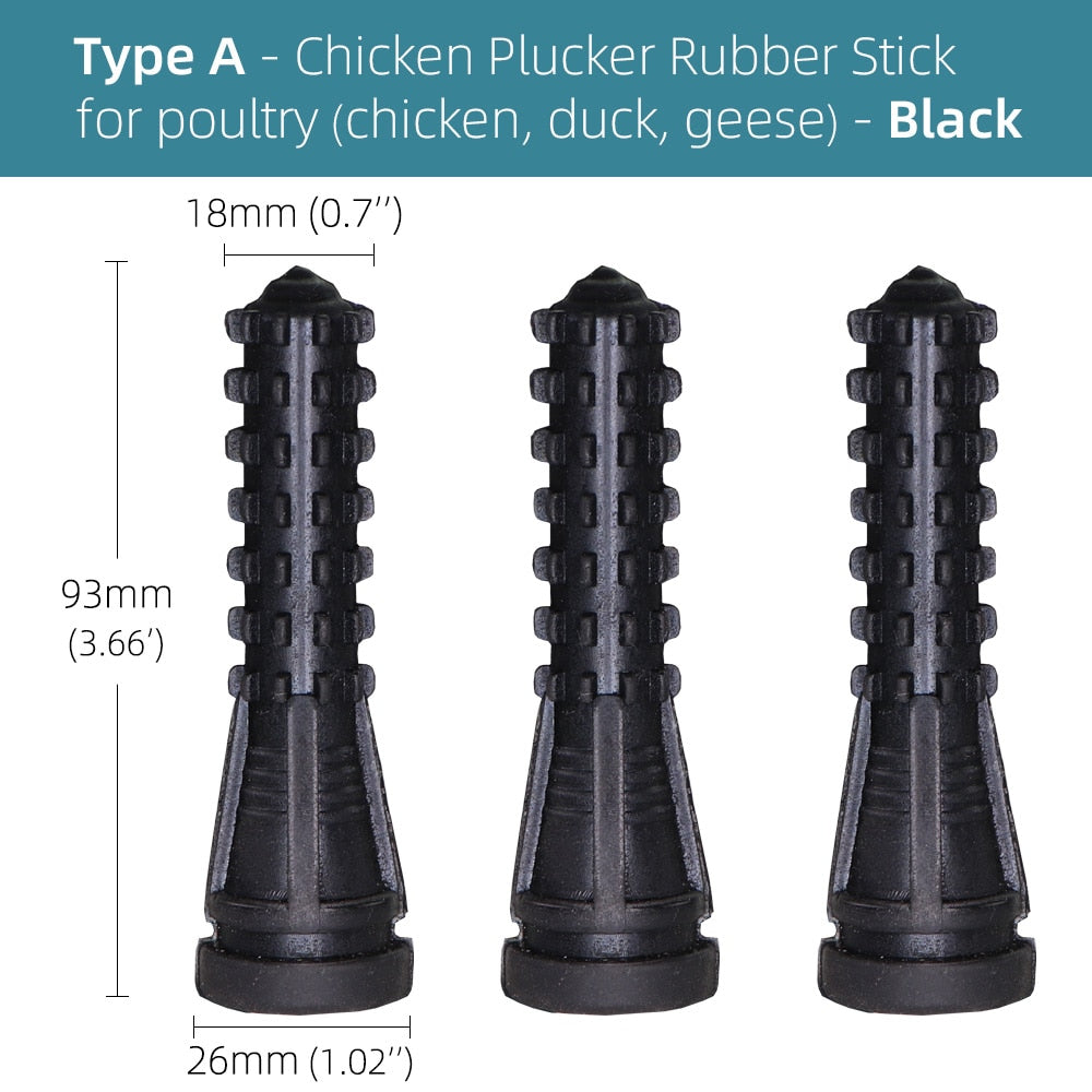 Chicken Plucker, Poultry Plucking Hair Removal Stick, Natual Rubber Replacement