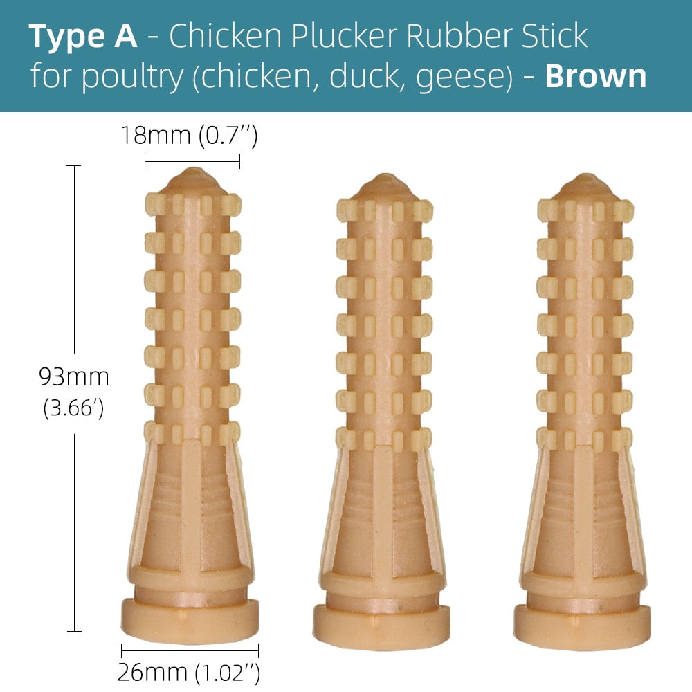 Chicken Plucker, Poultry Plucking Hair Removal Stick, Natual Rubber Replacement