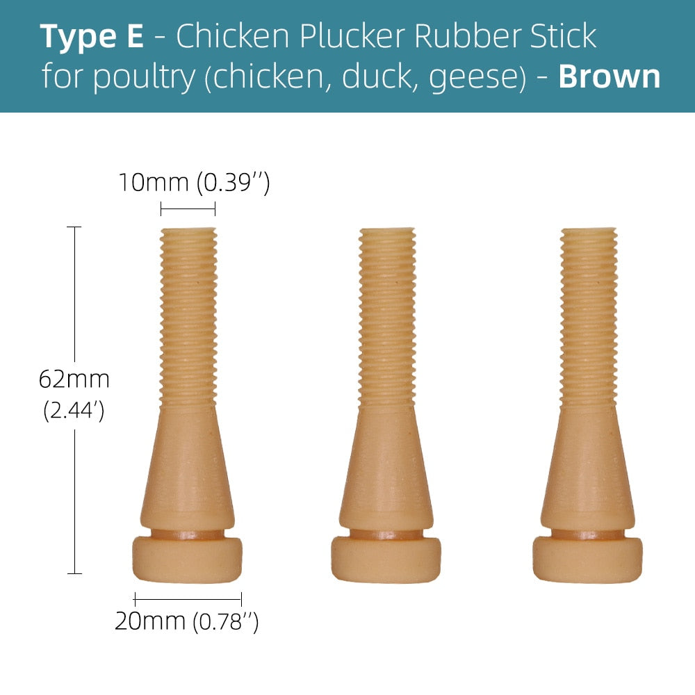 Chicken Plucker, Poultry Plucking Hair Removal Stick, Natual Rubber Replacement