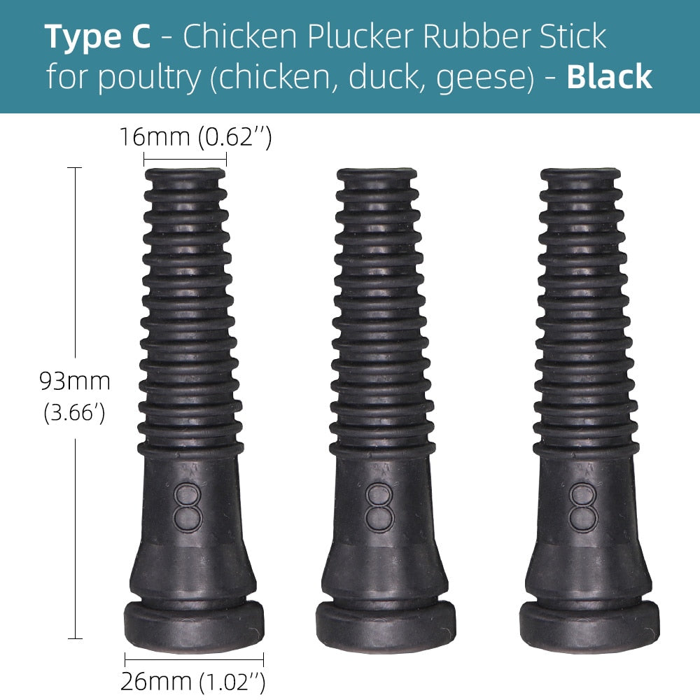 Chicken Plucker, Poultry Plucking Hair Removal Stick, Natual Rubber Replacement