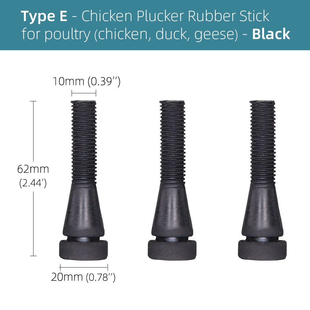 Chicken Plucker, Poultry Plucking Hair Removal Stick, Natual Rubber Replacement