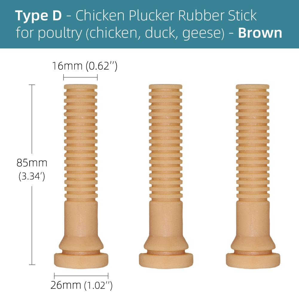Chicken Plucker, Poultry Plucking Hair Removal Stick, Natual Rubber Replacement