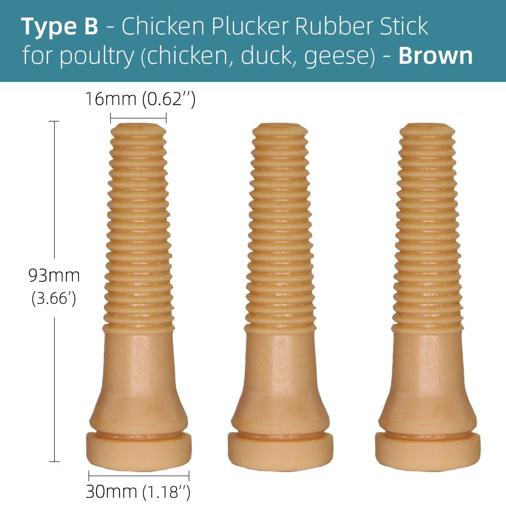 Chicken Plucker, Poultry Plucking Hair Removal Stick, Natual Rubber Replacement