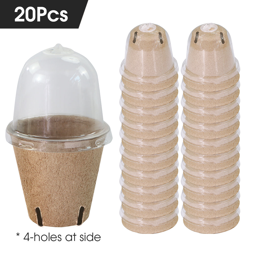 140x80MM Biodegradable Starting Pots with Adjustable Humidity Dome Cover