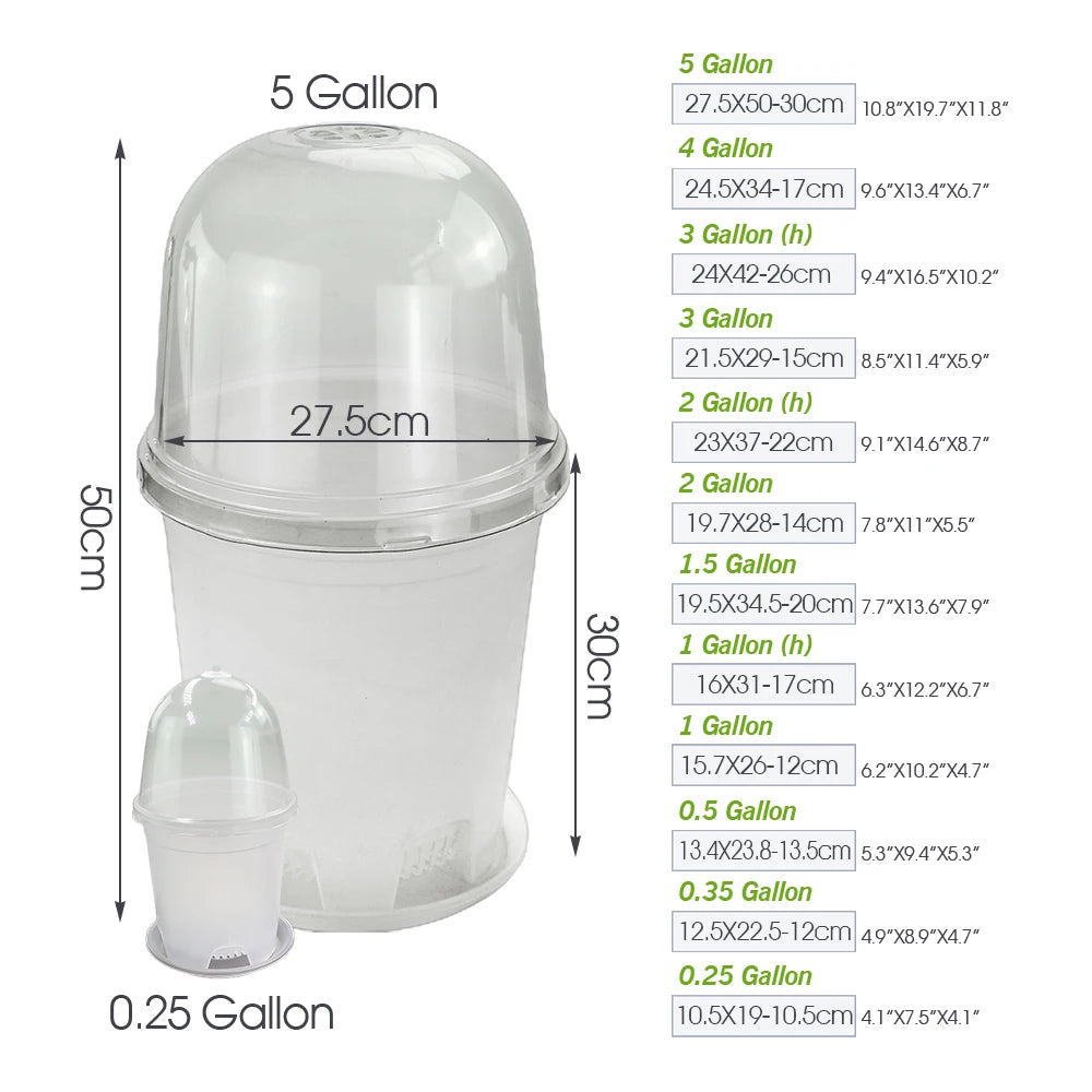 Clear Propagation Pot with Humidity Dome and Tray, Set of 10