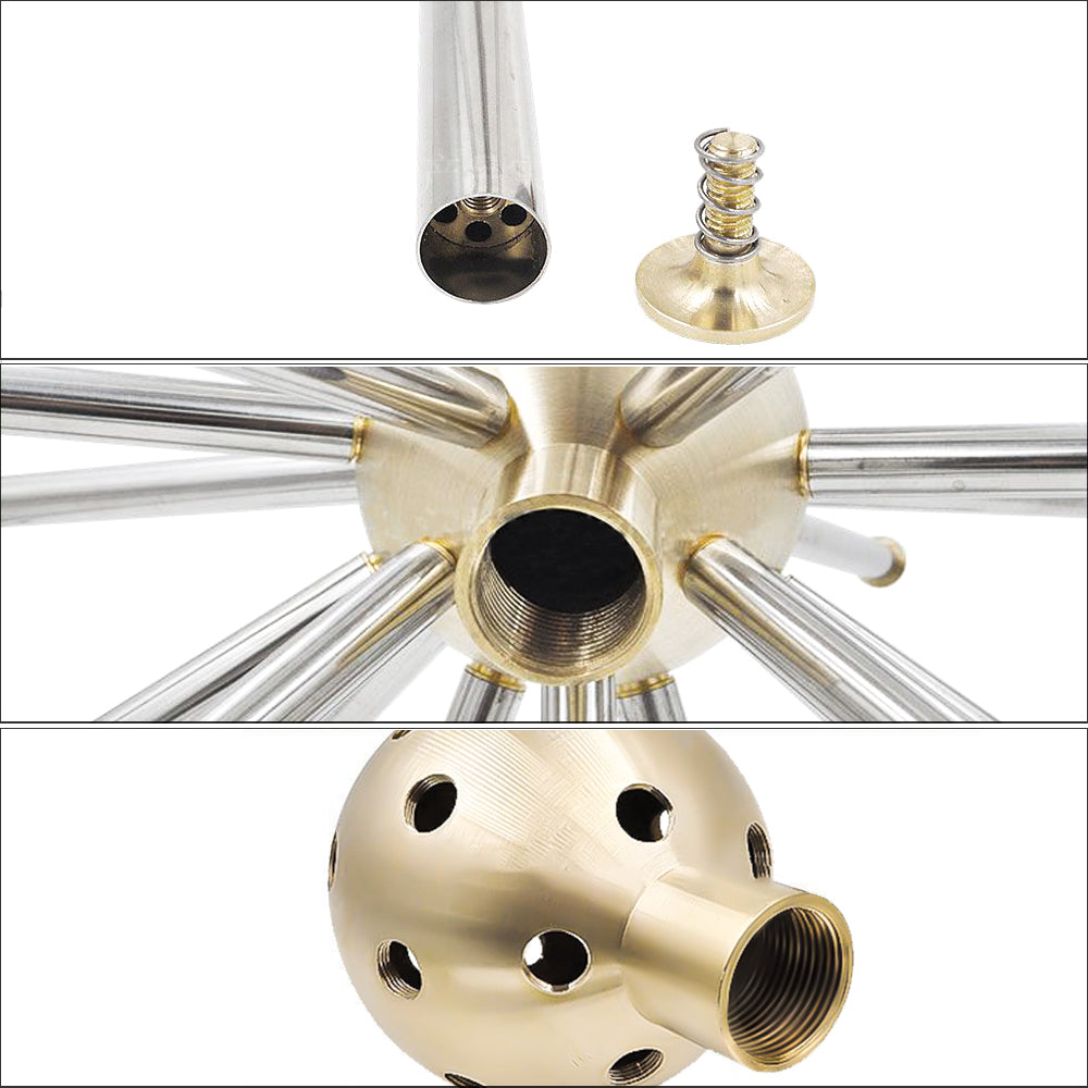 Female Brass & Stainless Steel Dendelion Shaped Fountain Nozzle, Crystal Ball Pond Sprinkler Head for Hotals, Garden