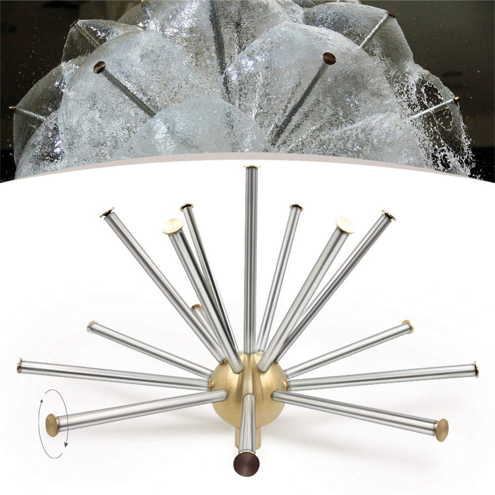 Female Half Dendelion Shape Fountain Nozzles, Brass Ball Stainless Steel Tubing Sprinklers for Pond Park Hotal Decoration