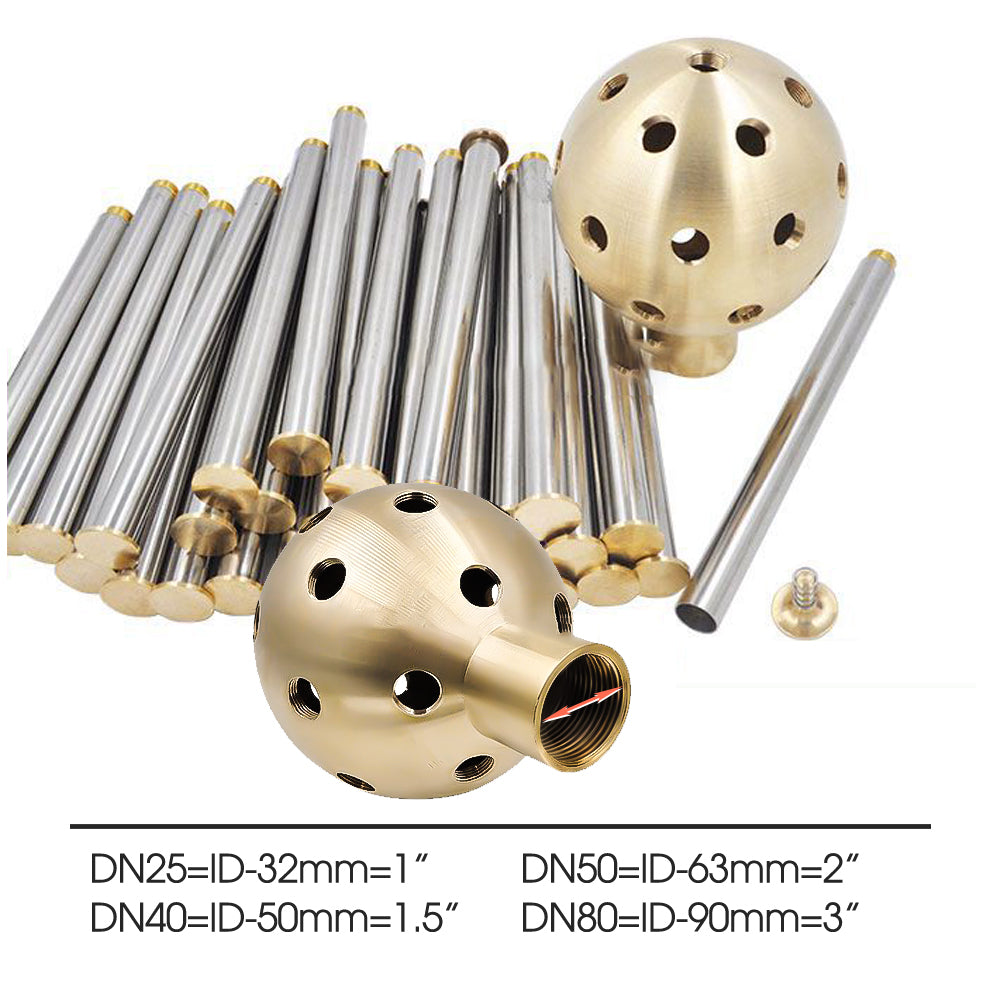 Female Brass & Stainless Steel Dendelion Shaped Fountain Nozzle, Crystal Ball Pond Sprinkler Head for Hotals, Garden