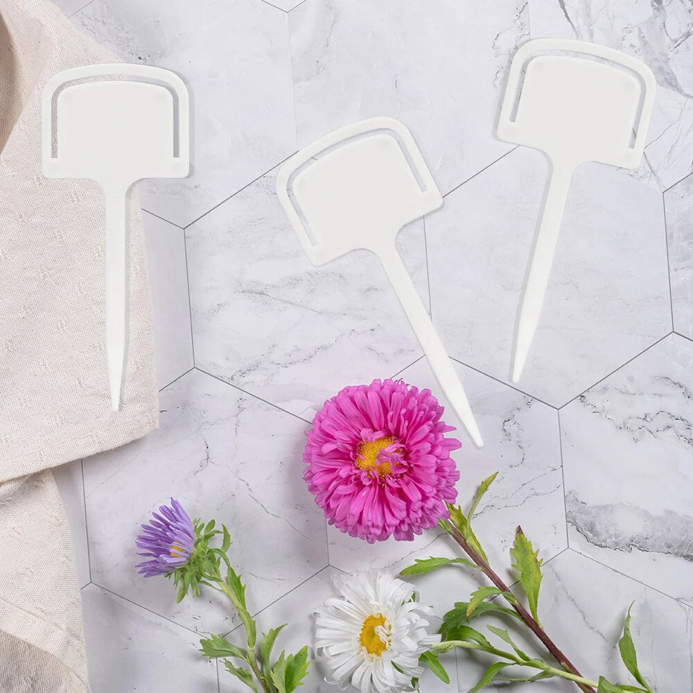 13.2x5.6cm (5.2''x2.2'') White Tee Plastic Plant Labels, Set of 20
