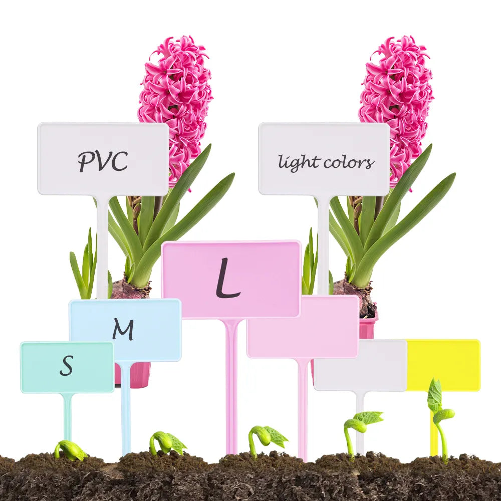 Standard Thickened Tee Plant Labels, Height 11.7cm, 14.7cm, 17.5cm, Set of 60