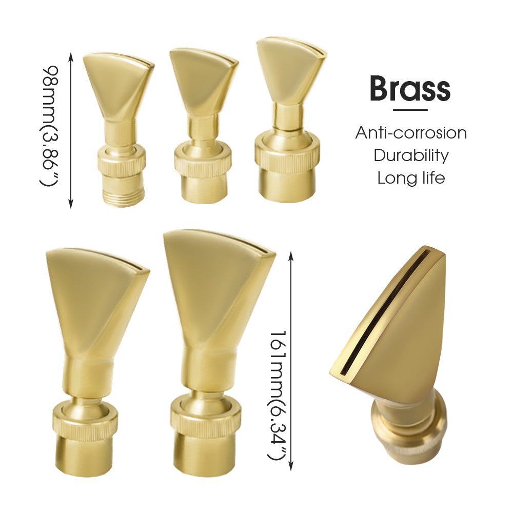 Fan-Shaped Fountain Nozzle, Brass Jet Water Sprinkler for Pond, Garden, Outdoor Spray Decoration