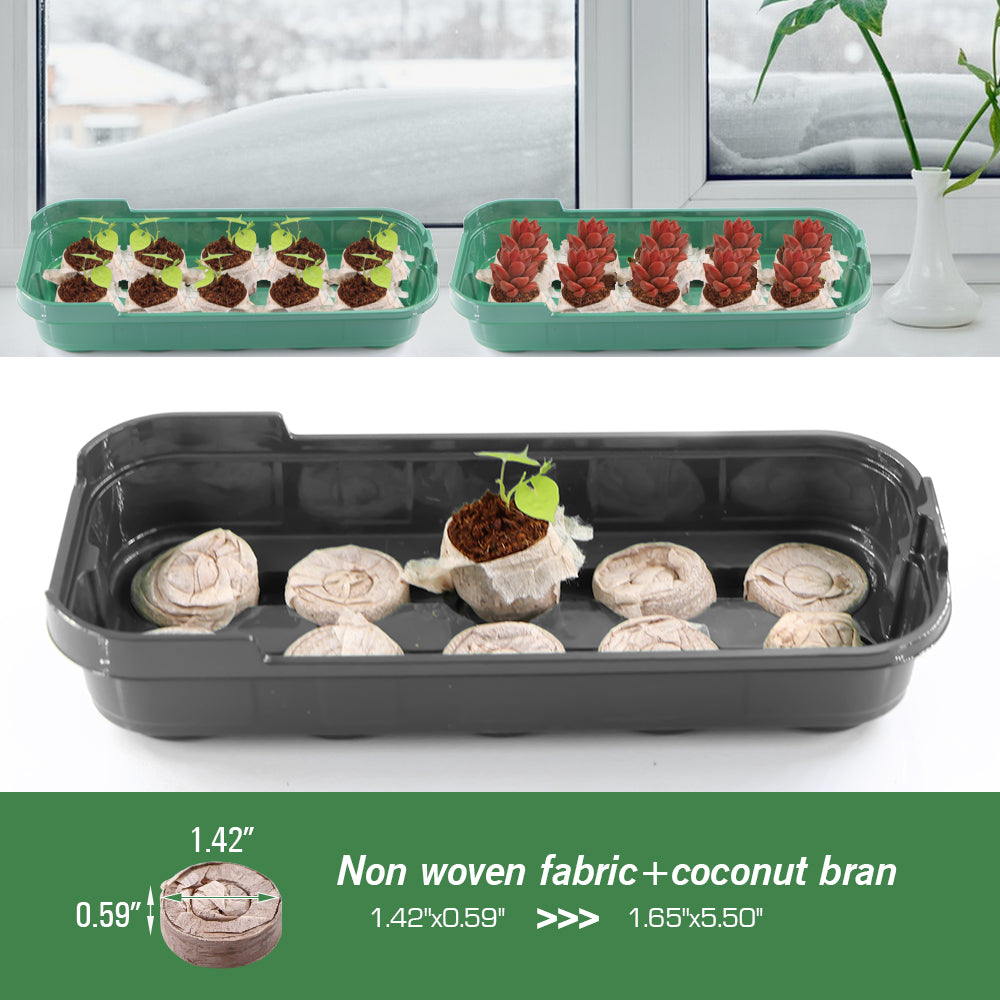 36mm (1.42'') Compressed Peat Pellet Fiber Soil, Plant Seed Starters Nursery Pallet Seedling Soil Block, Set of 50