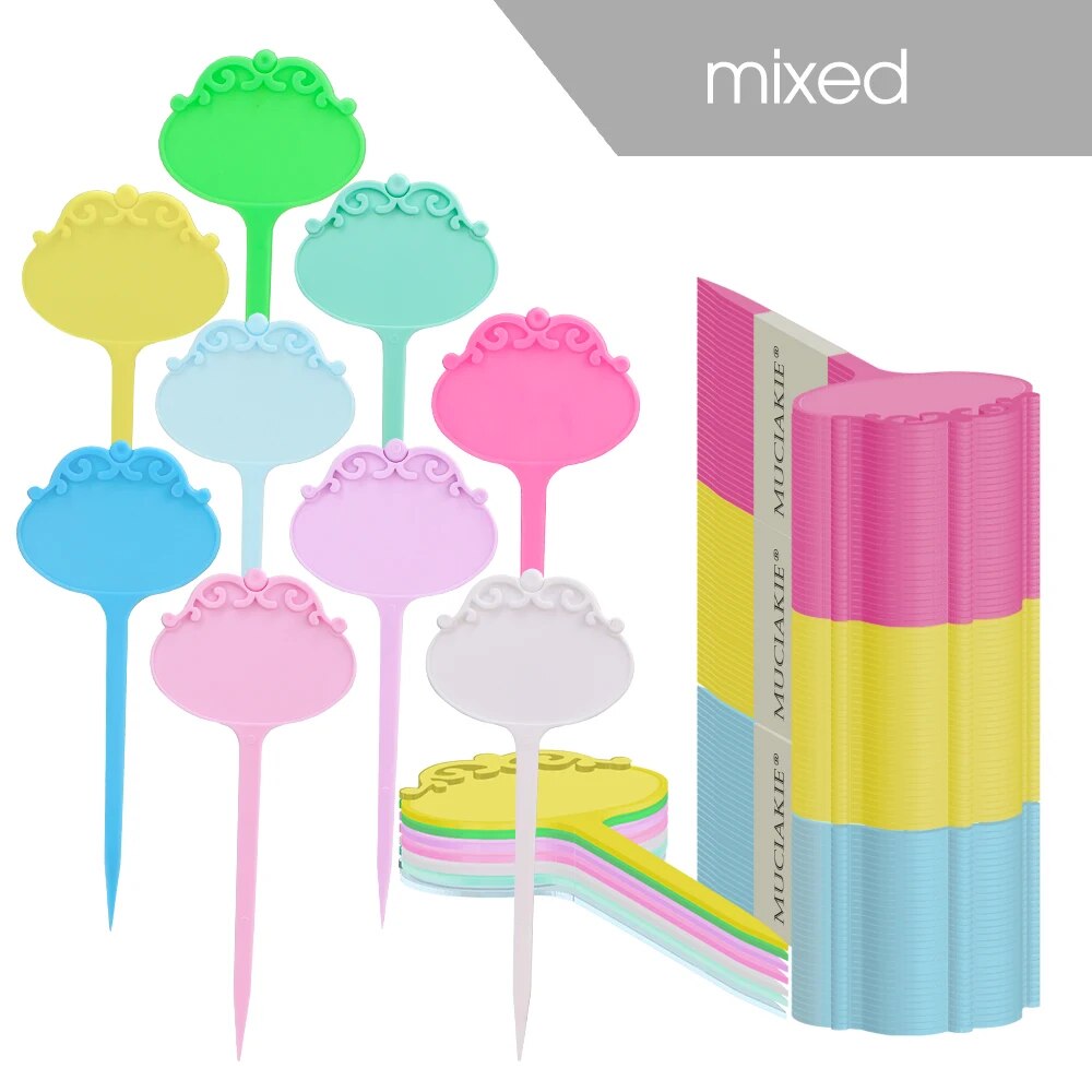 16x6.7cm (6.3''x2.6'') Flower-shaped Garden Plastic Plant Label, Pack of 18
