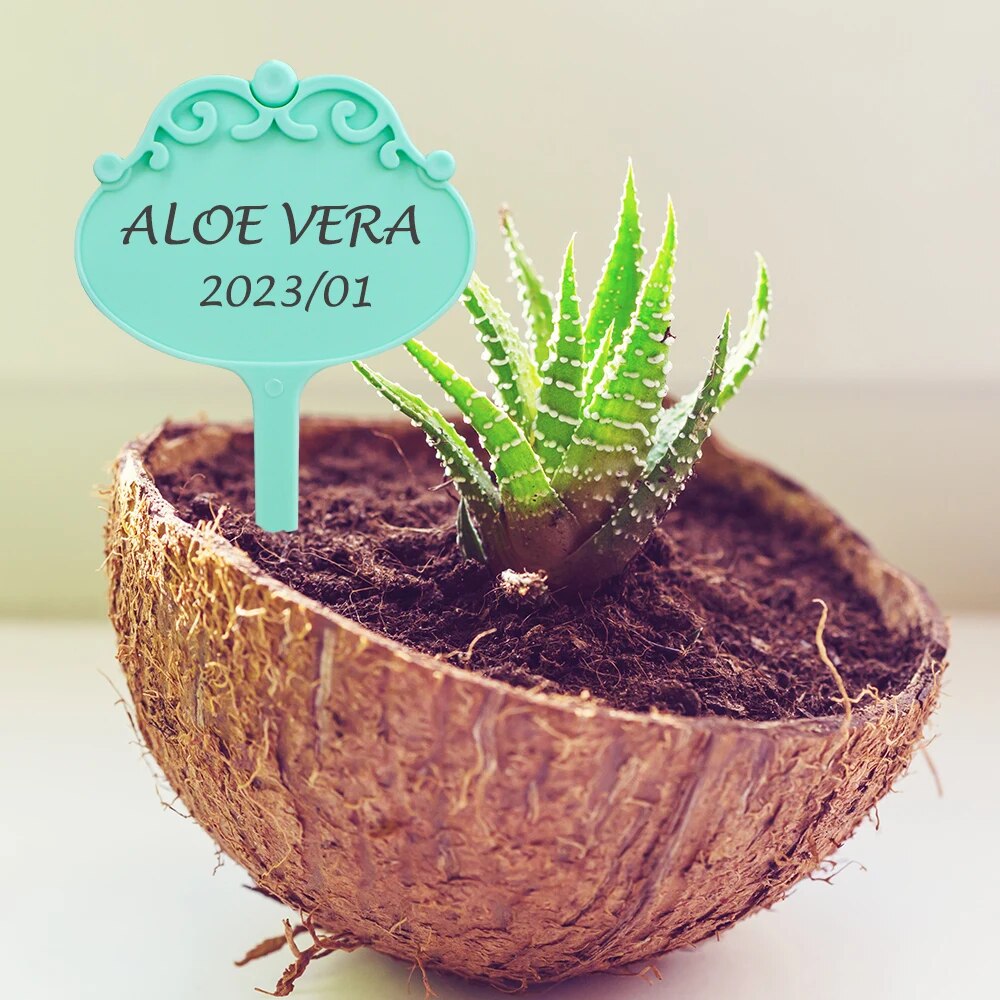 16x6.7cm (6.3''x2.6'') Flower-shaped Garden Plastic Plant Label, Pack of 18