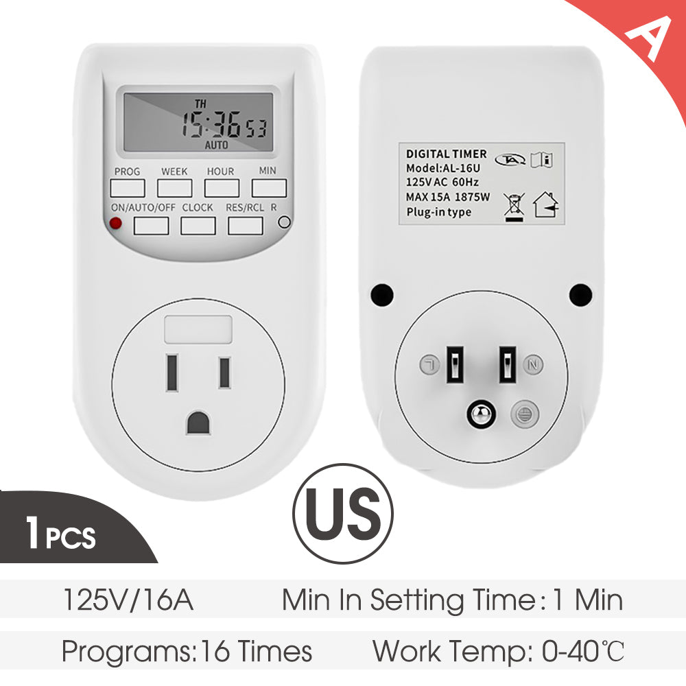 7 Day Heavy Duty Digital Programmable Timer 16 Programs