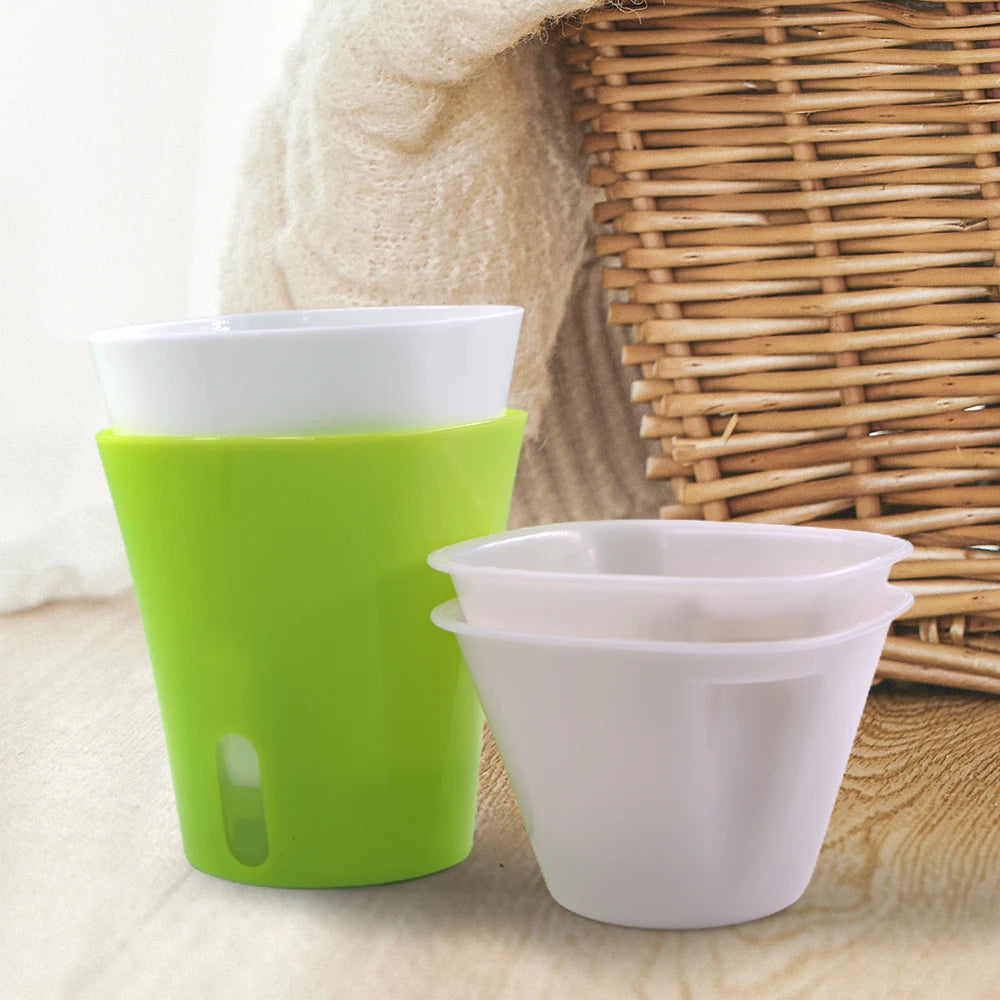 Plastic Planter Pots for Indoor Outdoor Plants, Self Watering Flower Pots, Pack of 3