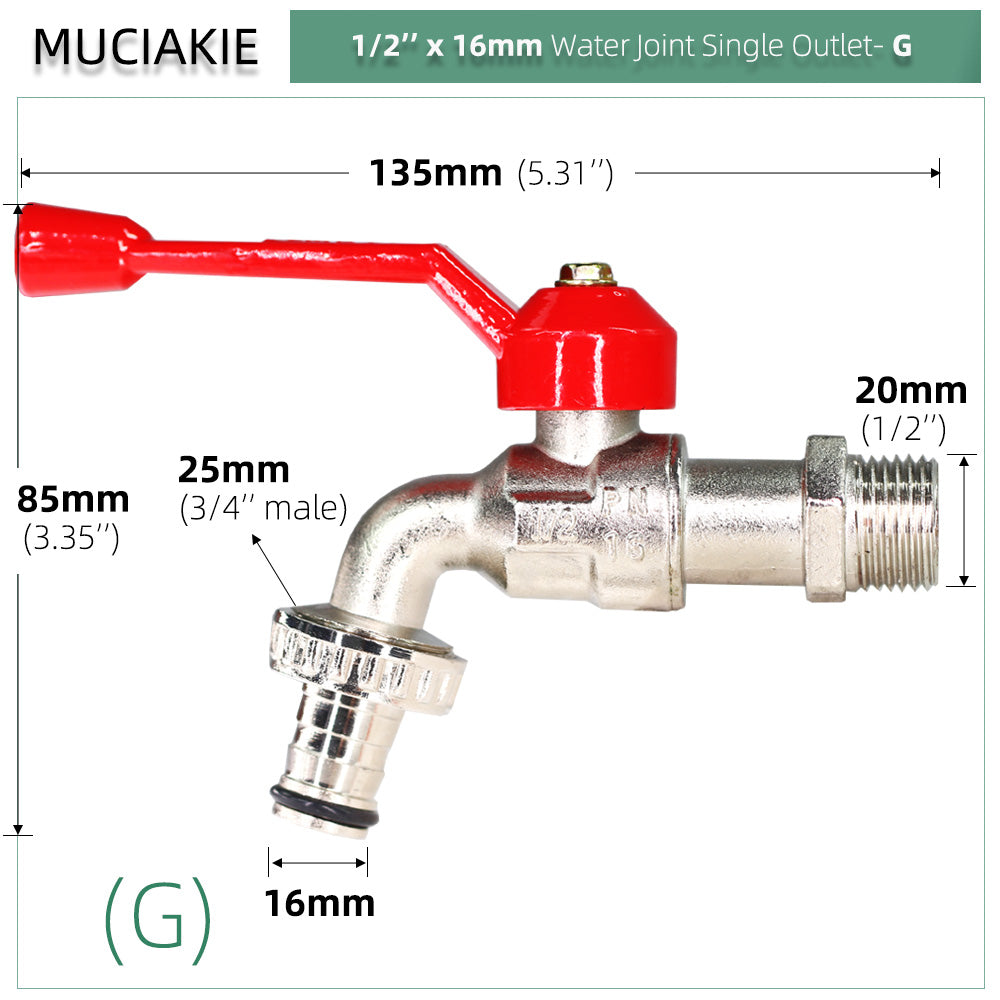 1/2'' BSP Heavy Duty Handle Metal Garden Tap
