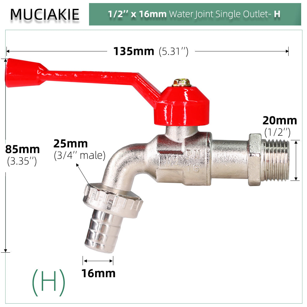 1/2'' BSP Heavy Duty Handle Metal Garden Tap