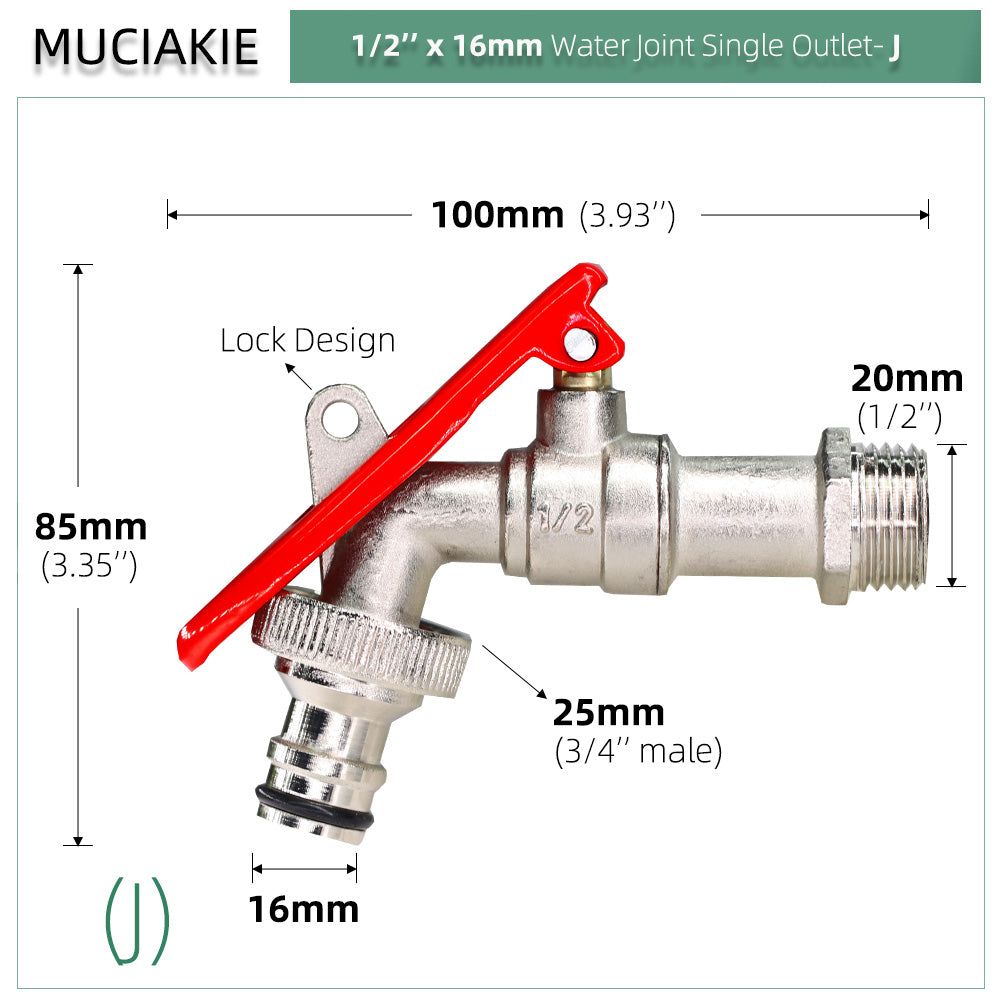 1/2'' BSP Heavy Duty Handle Metal Garden Tap
