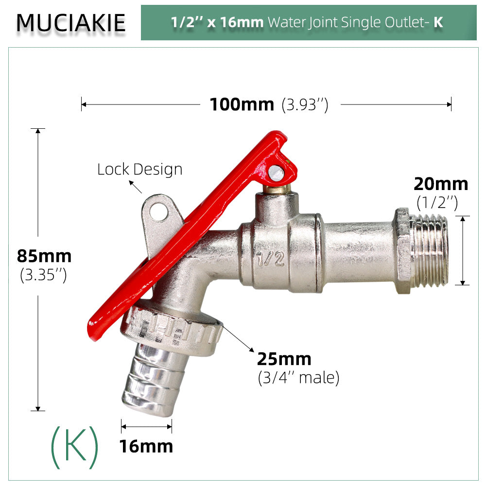 1/2'' BSP Heavy Duty Handle Metal Garden Tap
