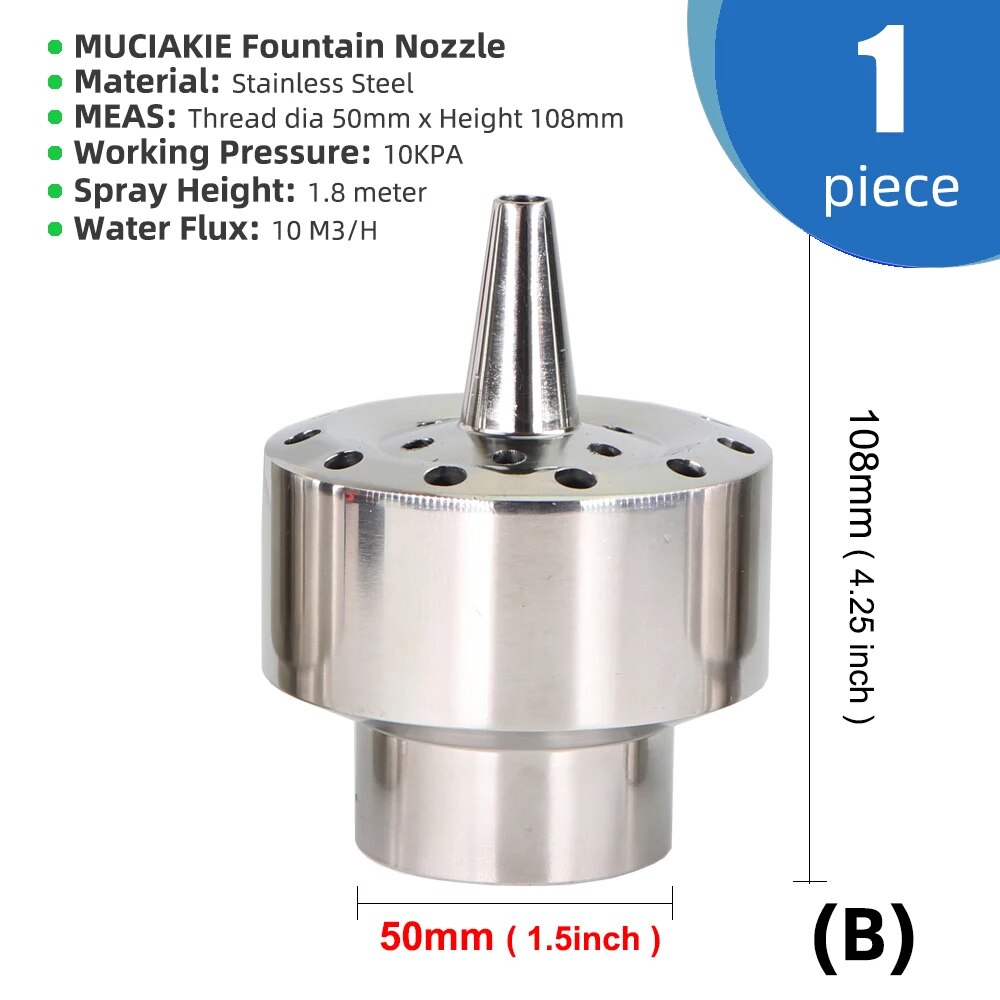 Stainless Steel Column Type Fountain Nozzle, Blossom Water Sprinkler