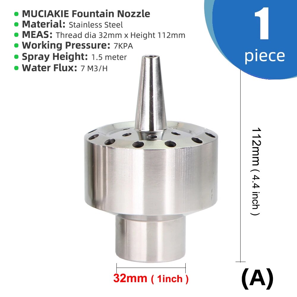 Stainless Steel Column Type Fountain Nozzle, Blossom Water Sprinkler