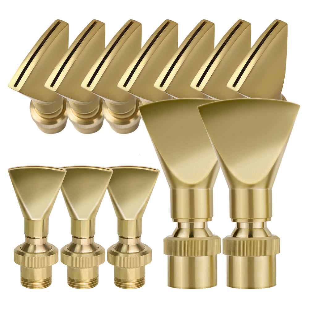 Fan-Shaped Fountain Nozzle, Brass Jet Water Sprinkler for Pond, Garden, Outdoor Spray Decoration
