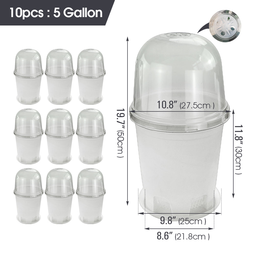 Clear Propagation Pot with Humidity Dome and Tray, Set of 10