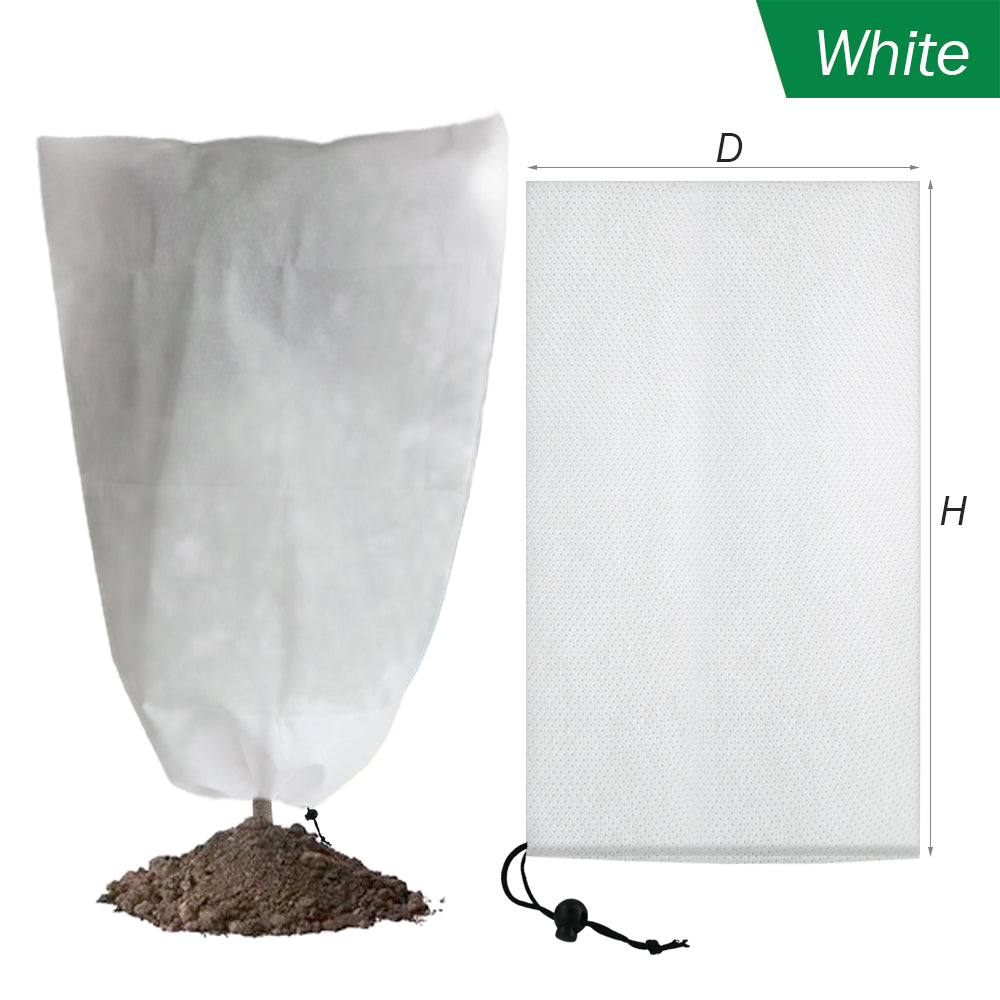 Plant Covers Freeze Protection, Winter Cold Weather Frost Blankets Shrub Jacket with Drawstring, Set of 2