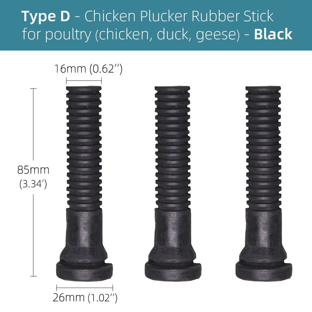 Chicken Plucker, Poultry Plucking Hair Removal Stick, Natual Rubber Replacement