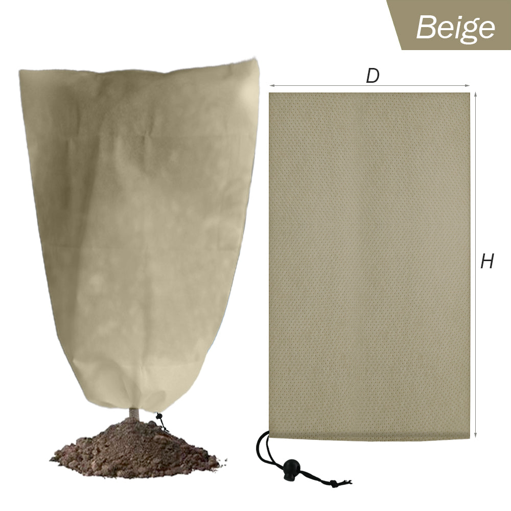 Plant Covers Freeze Protection, Winter Cold Weather Frost Blankets Shrub Jacket with Drawstring, Set of 2