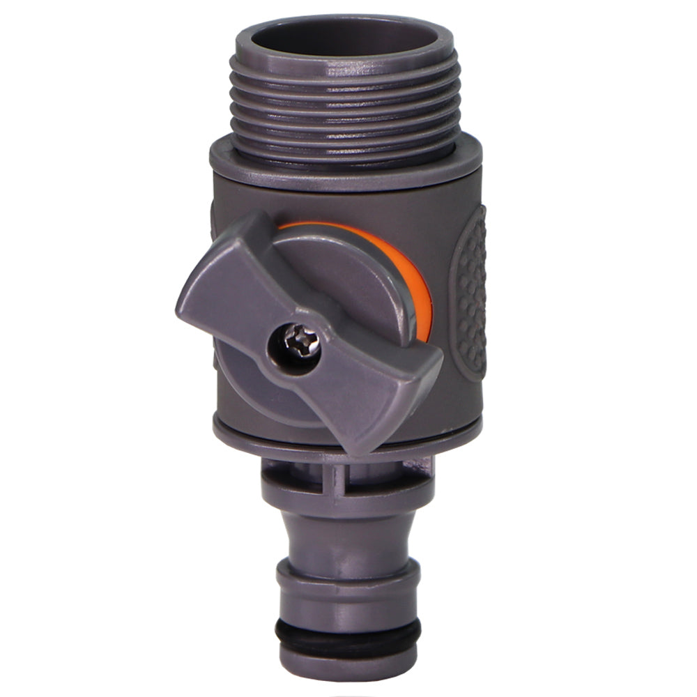 3/4'' BSP Male x 5/8'' (16mm) Hose Connecter with Shut-off