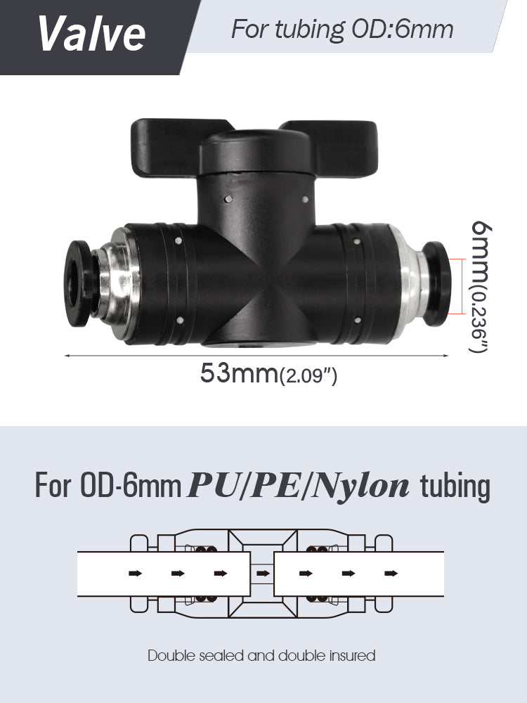 N262 1/4'' (4/6MM) PE / PU Tubing Fittings