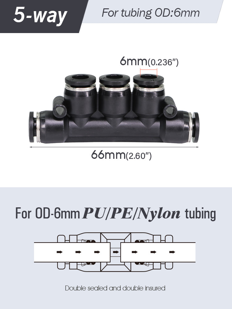 N262 1/4'' (4/6MM) PE / PU Tubing Fittings