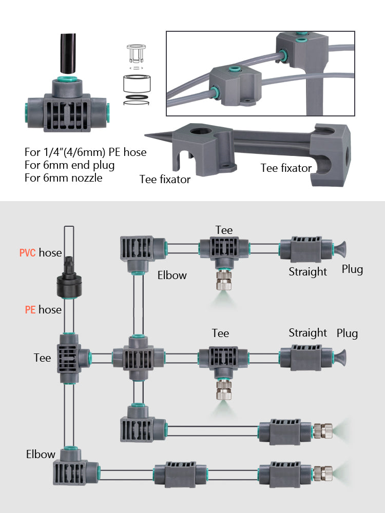 N256 1/4'' (4/6MM) PE Tubing Fittings