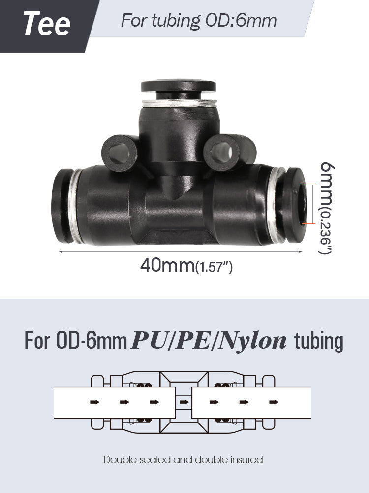 N262 1/4'' (4/6MM) PE / PU Tubing Fittings